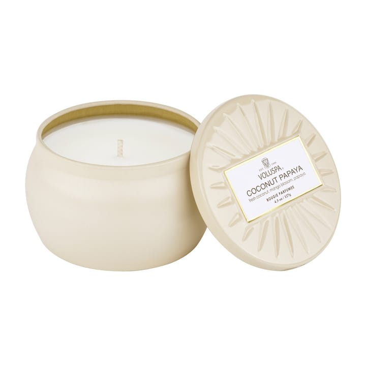 Bougie parfumée Vermeil Mini Tin 25 heures - Coconut Papaya - Voluspa