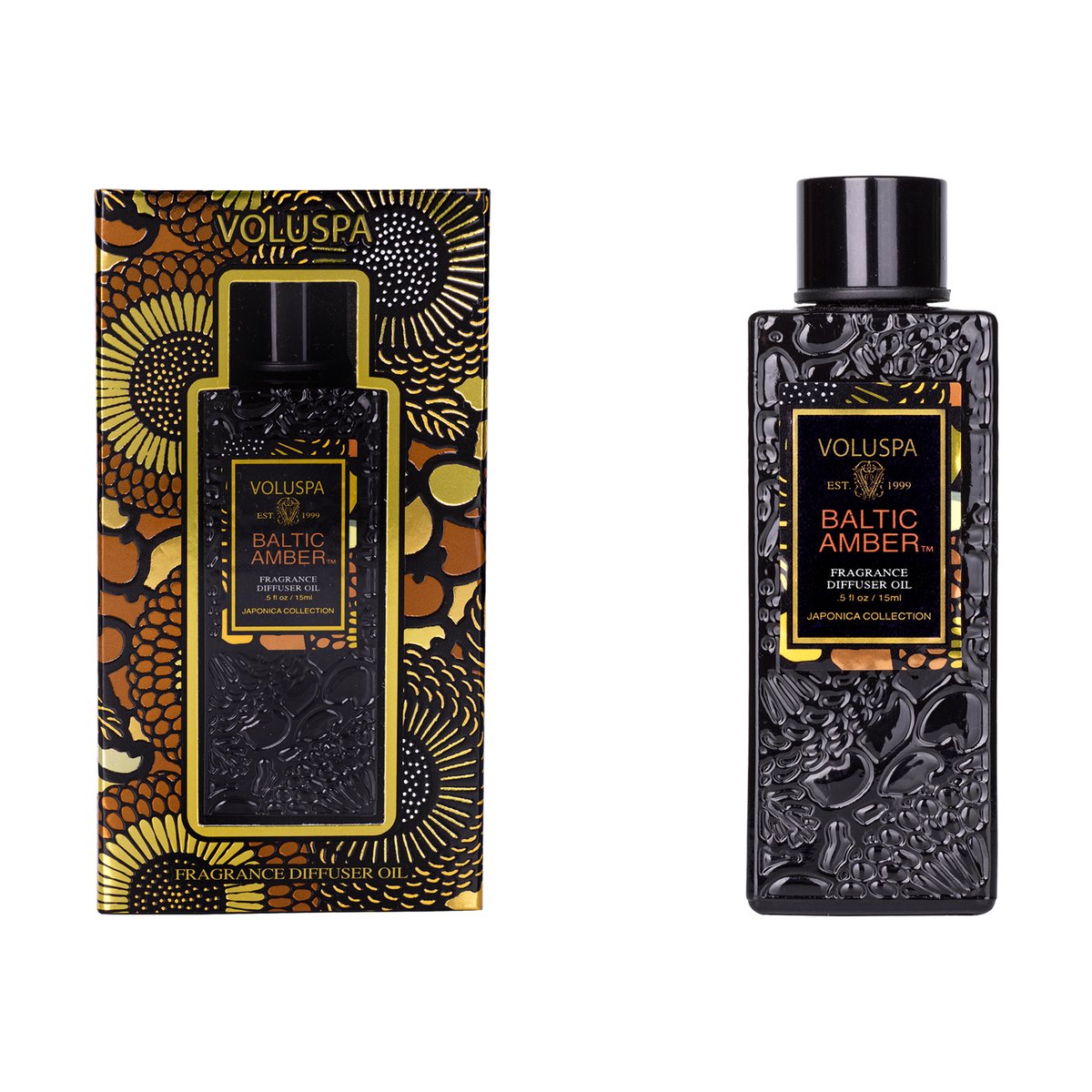 Voluspa Huile essentielle Baltic Amber 15 ml | Design Scandinave | Bougies parfumées & diffuseurs | Noir