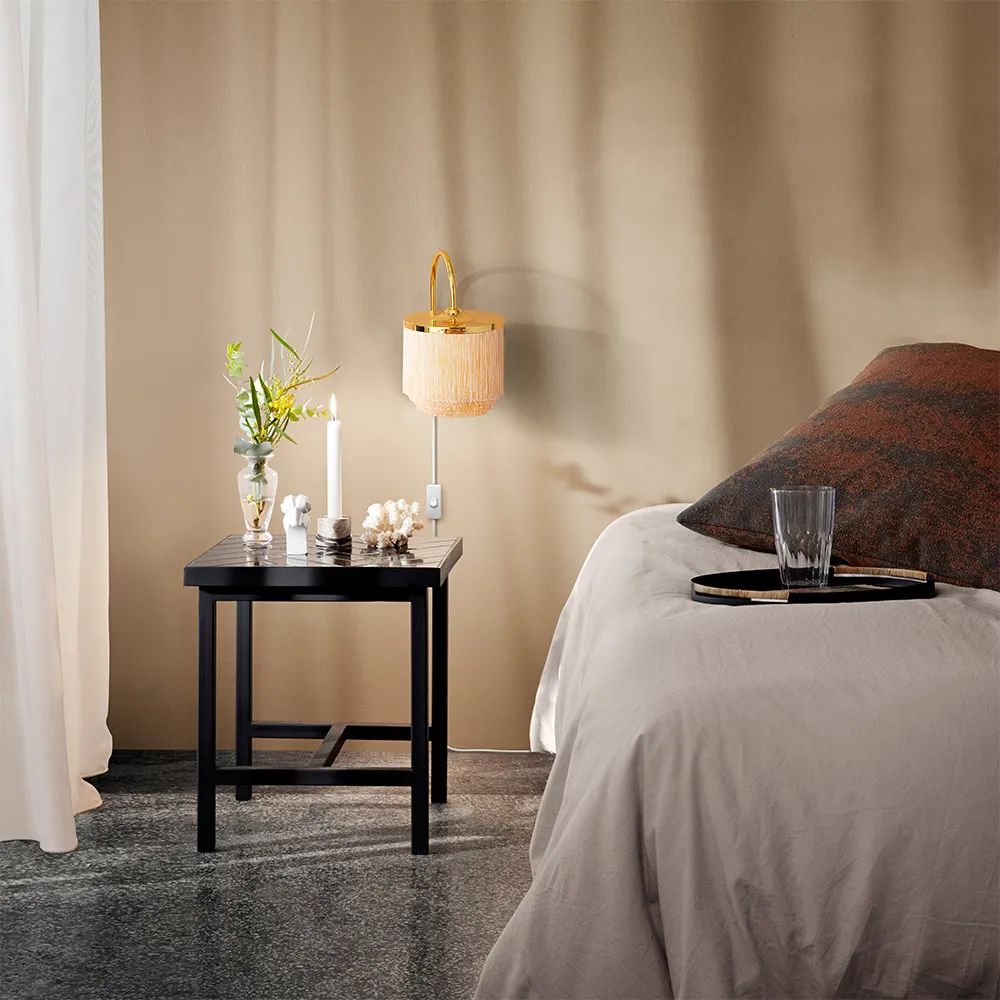 Applique Fringe, pale pink, acier plaqué laiton Warm Nordic