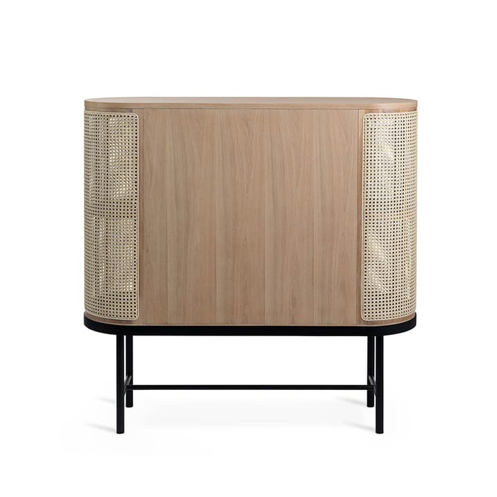 Buffet Be My Guest, rotin, chêne huilé blanc, structure en acier noir Warm Nordic