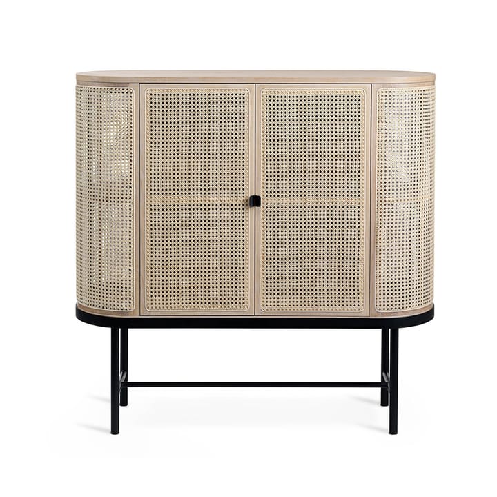 Buffet Be My Guest, rotin, chêne huilé blanc, structure en acier noir Warm Nordic
