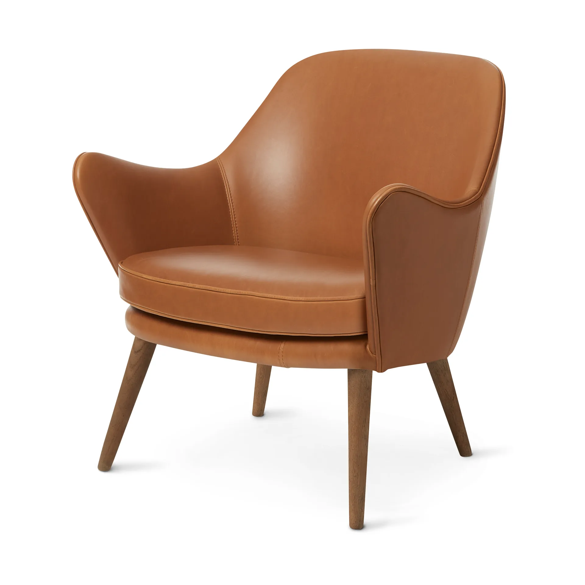 Chaise lounge Dwell, Silk 250 camel-pieds en chêne fumé Warm Nordic