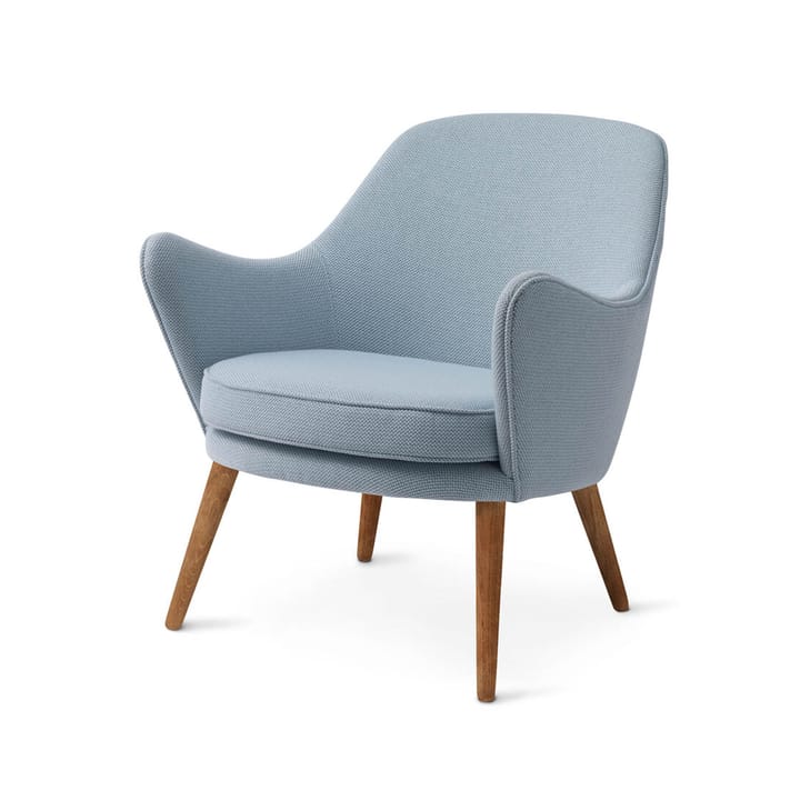 Chaise lounge Dwell - tissu merit 014 minty grey, pieds en chêne fumé - Warm Nordic