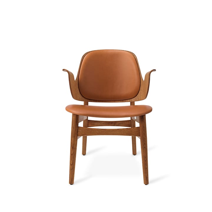 Chaise lounge Gesture - cuir silk 250 cognac, structure en chêne huilé teck - Warm Nordic