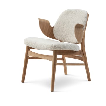 Chaise lounge Gesture - peau de mouton moonlight, structure en chêne huilé blanc - Warm Nordic