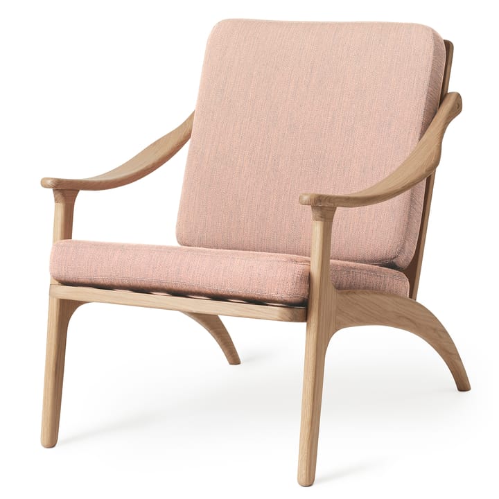 Fauteuil chêne huilé blanc Lean Back Canvas - Pale rose - Warm Nordic