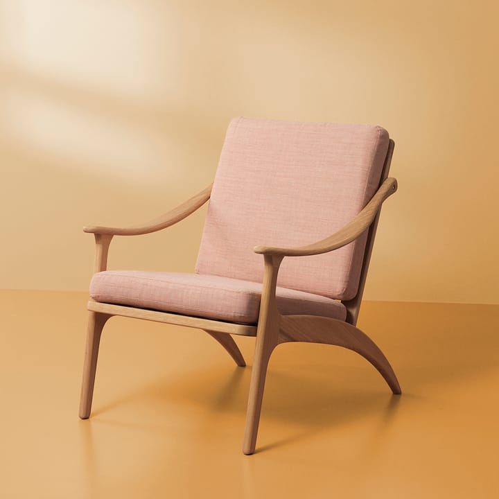 Fauteuil chêne huilé blanc Lean Back Canvas - Pale rose - Warm Nordic