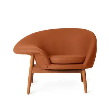 Fauteuil Fried Egg - tissu hero 481 caramel, pieds en teck huilé - Warm Nordic