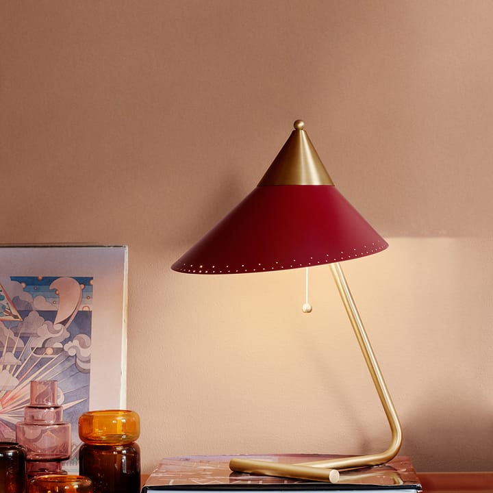 Lampe de table Brass Top - rusty red, structure en laiton - Warm Nordic
