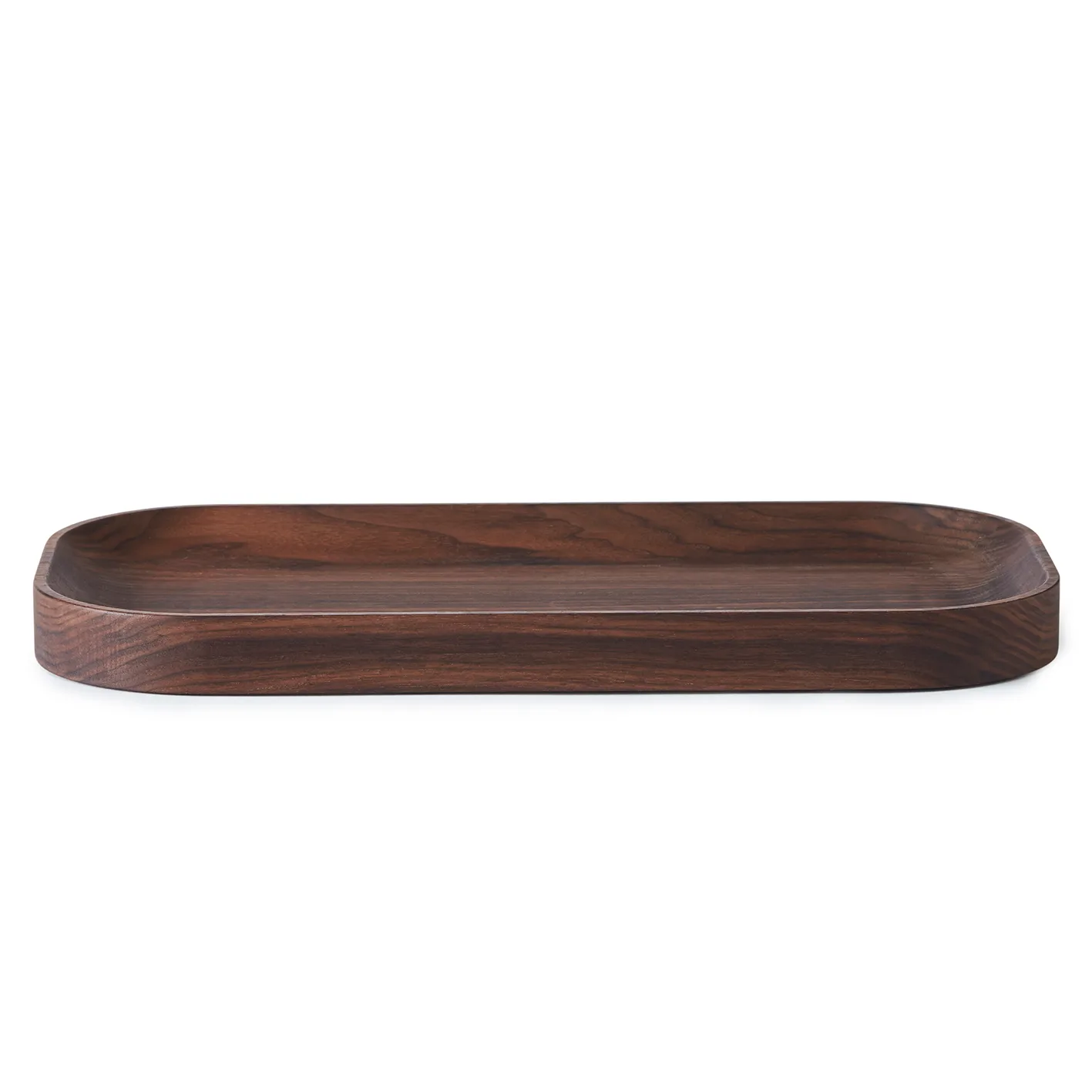 Plateau Carved Wood oval, Noyer Warm Nordic