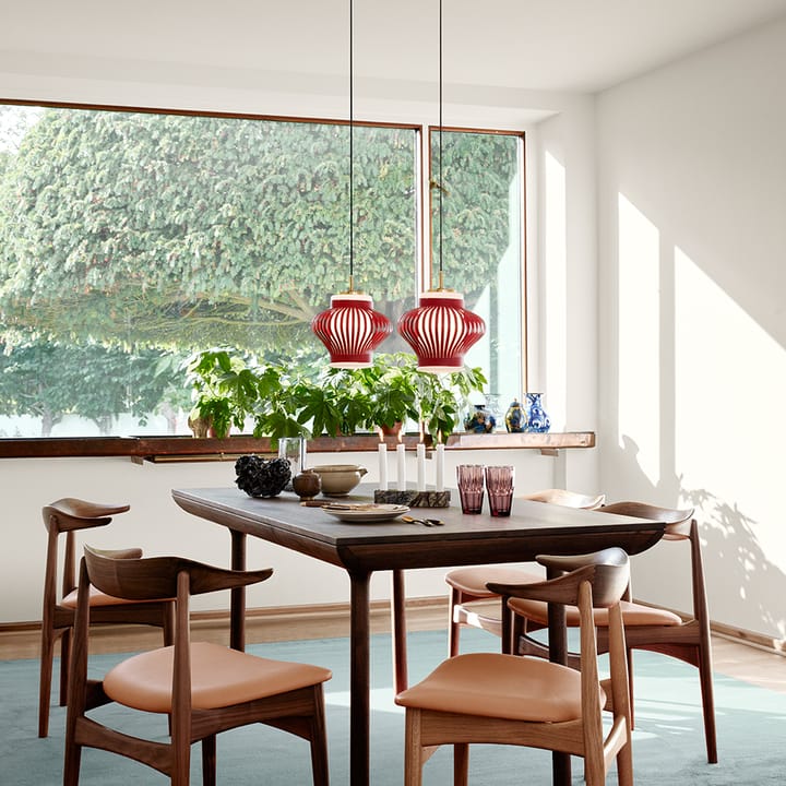 Suspension Opal Lamella, black noir, opale sablée Warm Nordic