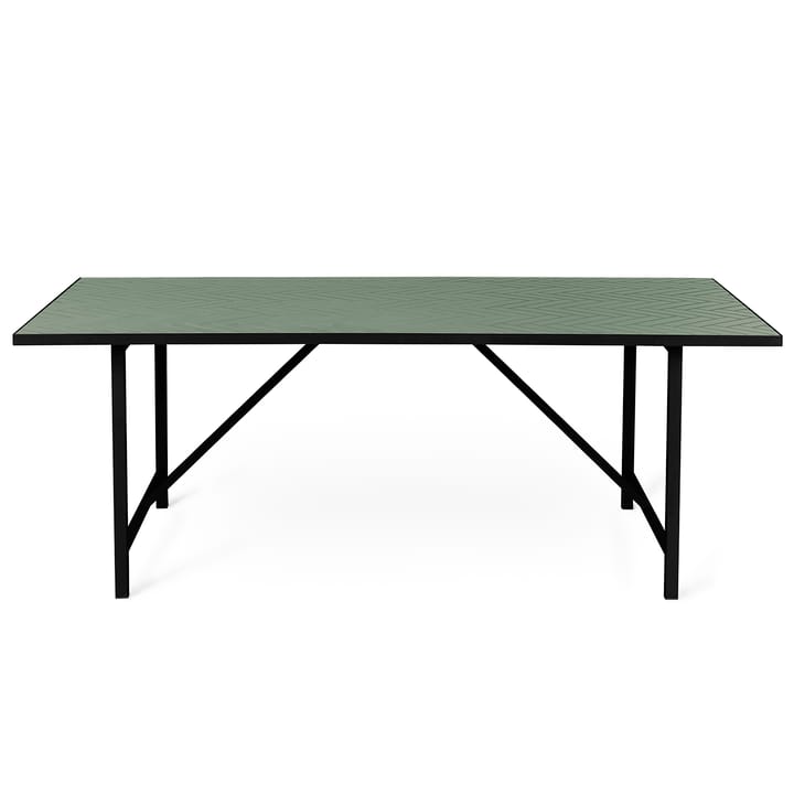 Table à manger à structure noire Herringbone Tile - Forest green - Warm Nordic