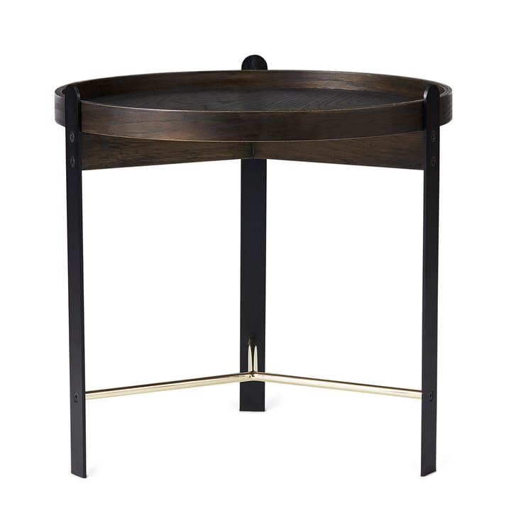 Table basse Compose Ø50 cm avec structure en laiton - Smoked oak - Warm Nordic