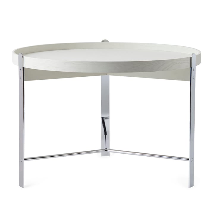 Table basse Compose Ø70 cm avec structure chromée - Warm white - Warm Nordic