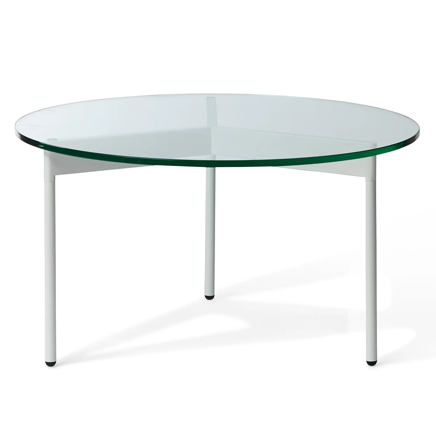 Table basse From Above Ø72 cm structure blanche, Transparent Warm Nordic