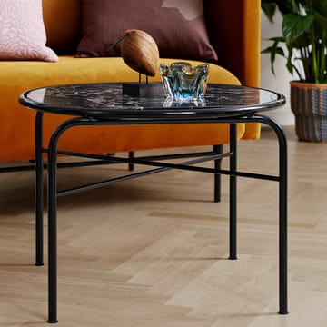 Table basse marbre Secant Ø60 cm - Black-gold - Warm Nordic