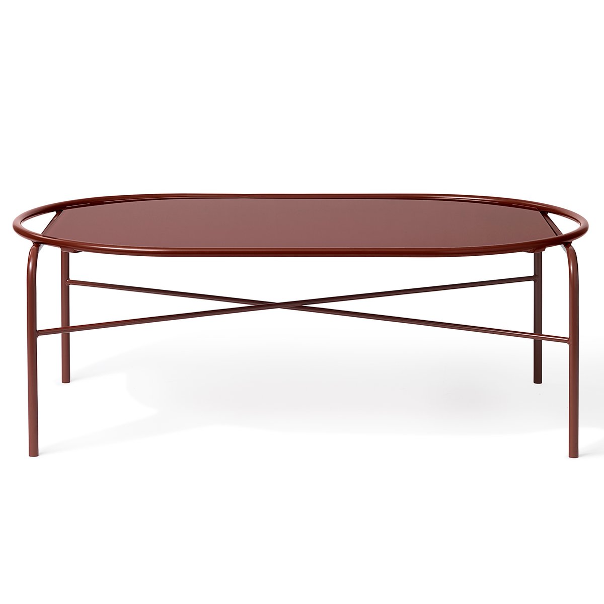 Warm Nordic Table basse ovale Secant Redish | Design Scandinave | Table de salon | Rouge