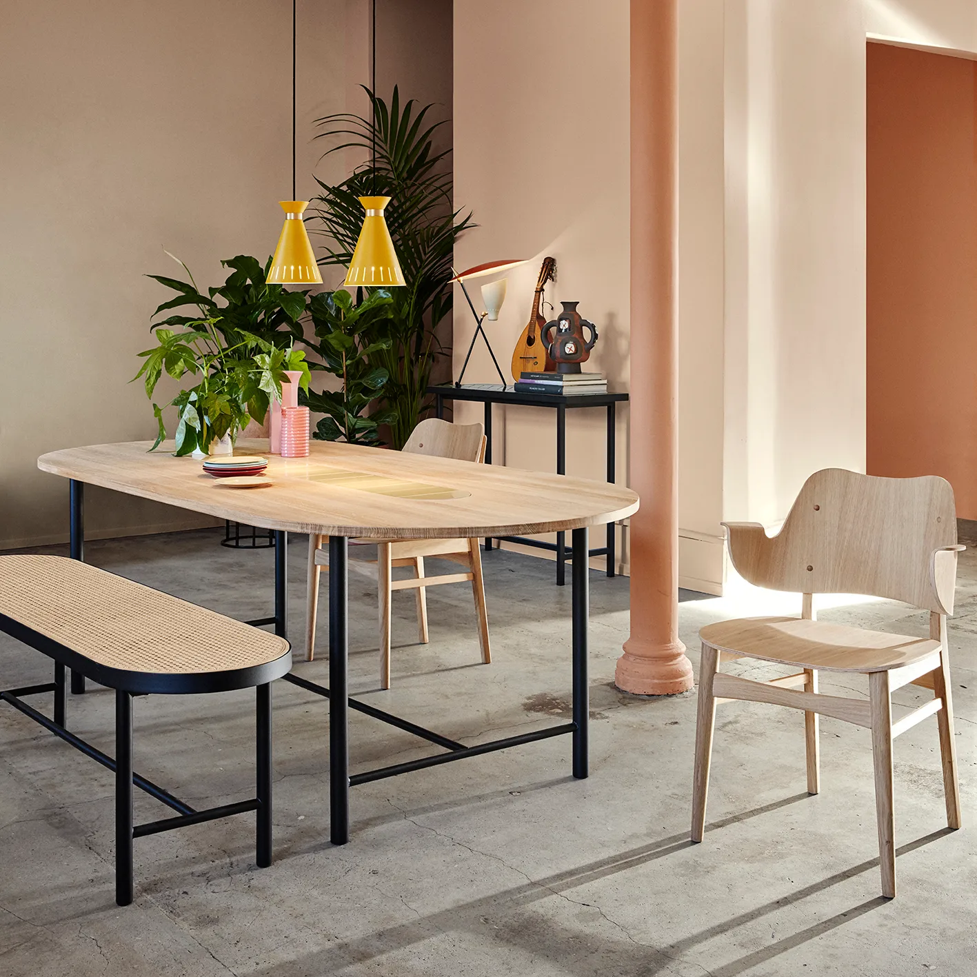 Table Be My Guest 180 cm, Chêne huilé blanc-jaune Warm Nordic