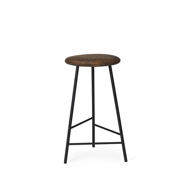 Tabouret de bar Pebble - chêne fumé, h.65, structure noire - Warm Nordic