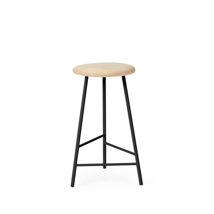 Tabouret de bar Pebble - frêne huilé, h.65, structure noire - Warm Nordic