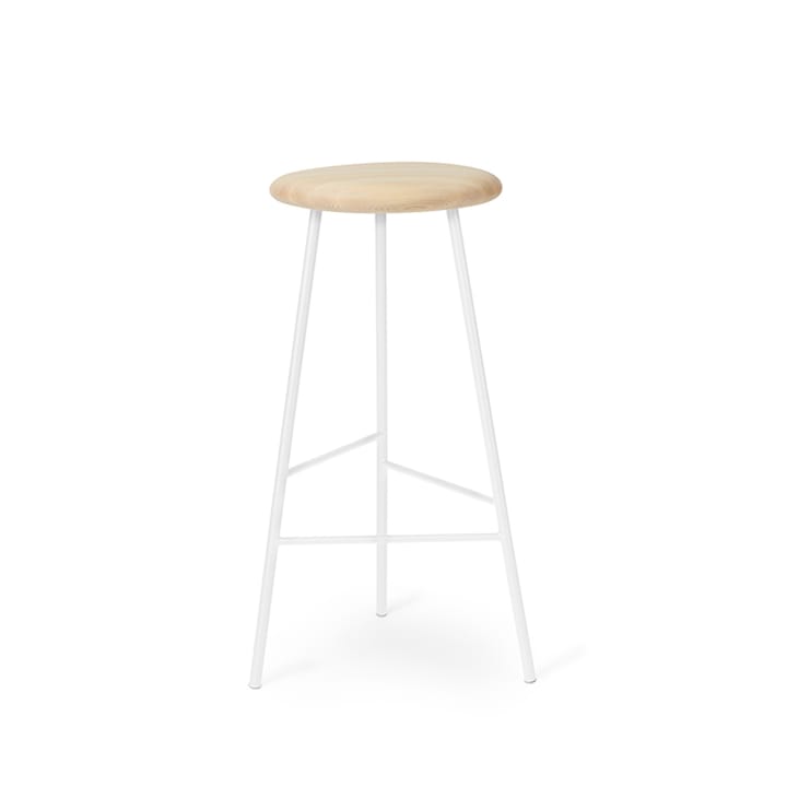 Tabouret de bar Pebble - frêne huilé, h.75, structure blanche - Warm Nordic