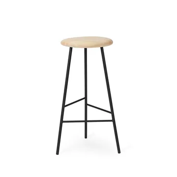 Tabouret de bar Pebble - frêne huilé, h.75, structure noire - Warm Nordic