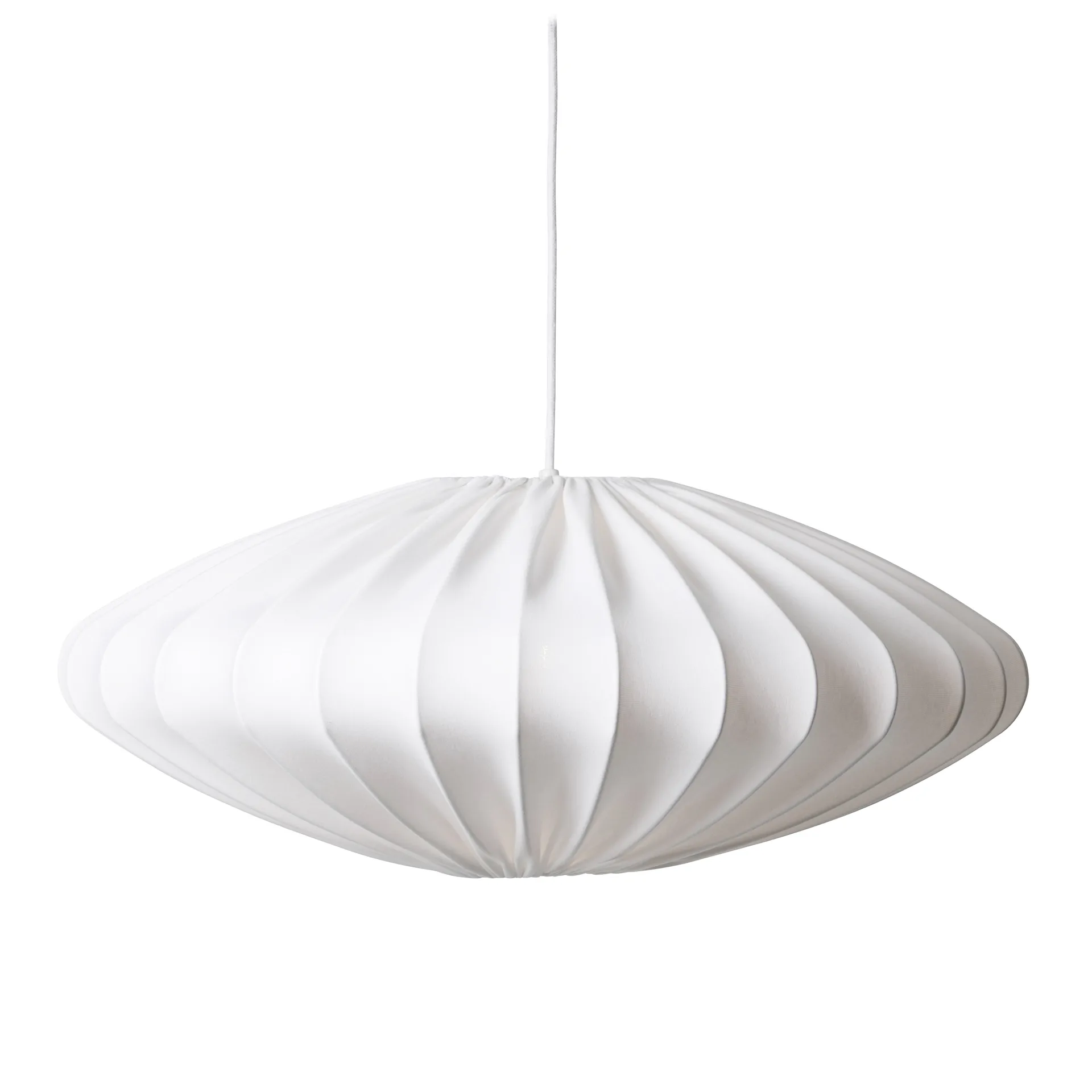 Abat-jour Ellipse 65 cm coton, Blanc Watt & Veke