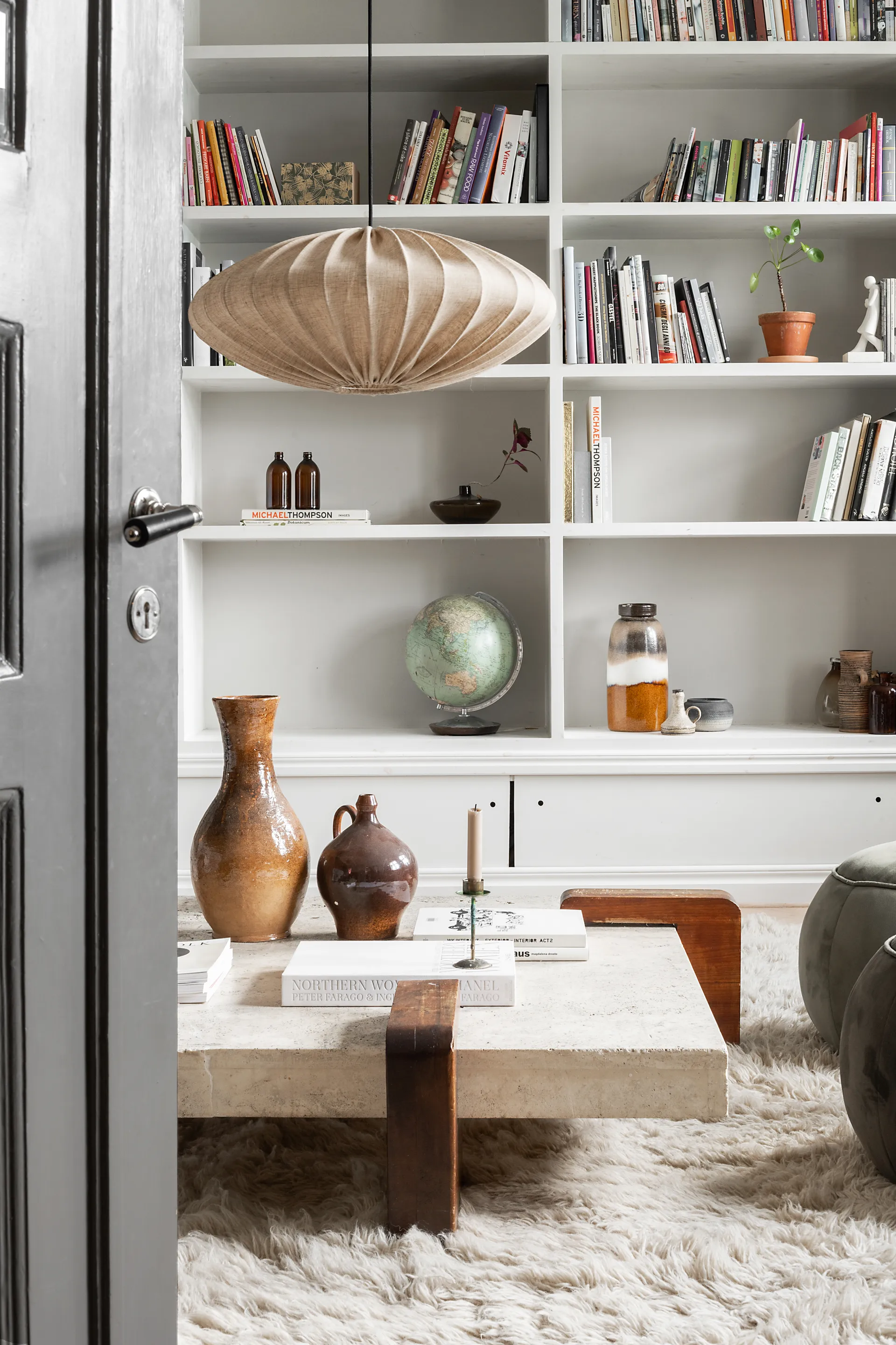 Abat-jour Ellipse 65 cm lin, Sable Watt & Veke