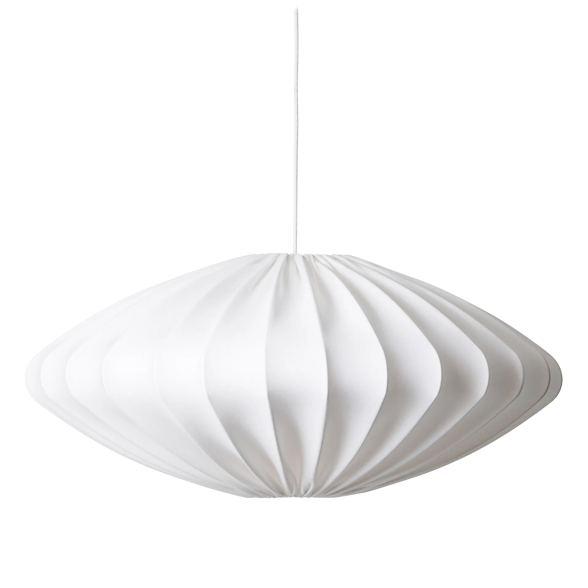 Abat-jour Ellipse 80 cm coton, Blanc Watt & Veke