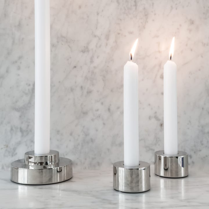 Bougeoir Helix Lot de 2, Chrome brillant Watt & Veke