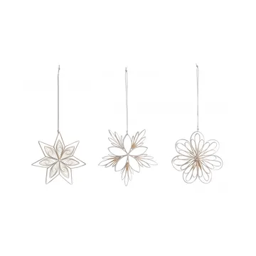 Décoration de Noël à suspendre Star mix, lot de 3 - Blanc - Watt & Veke