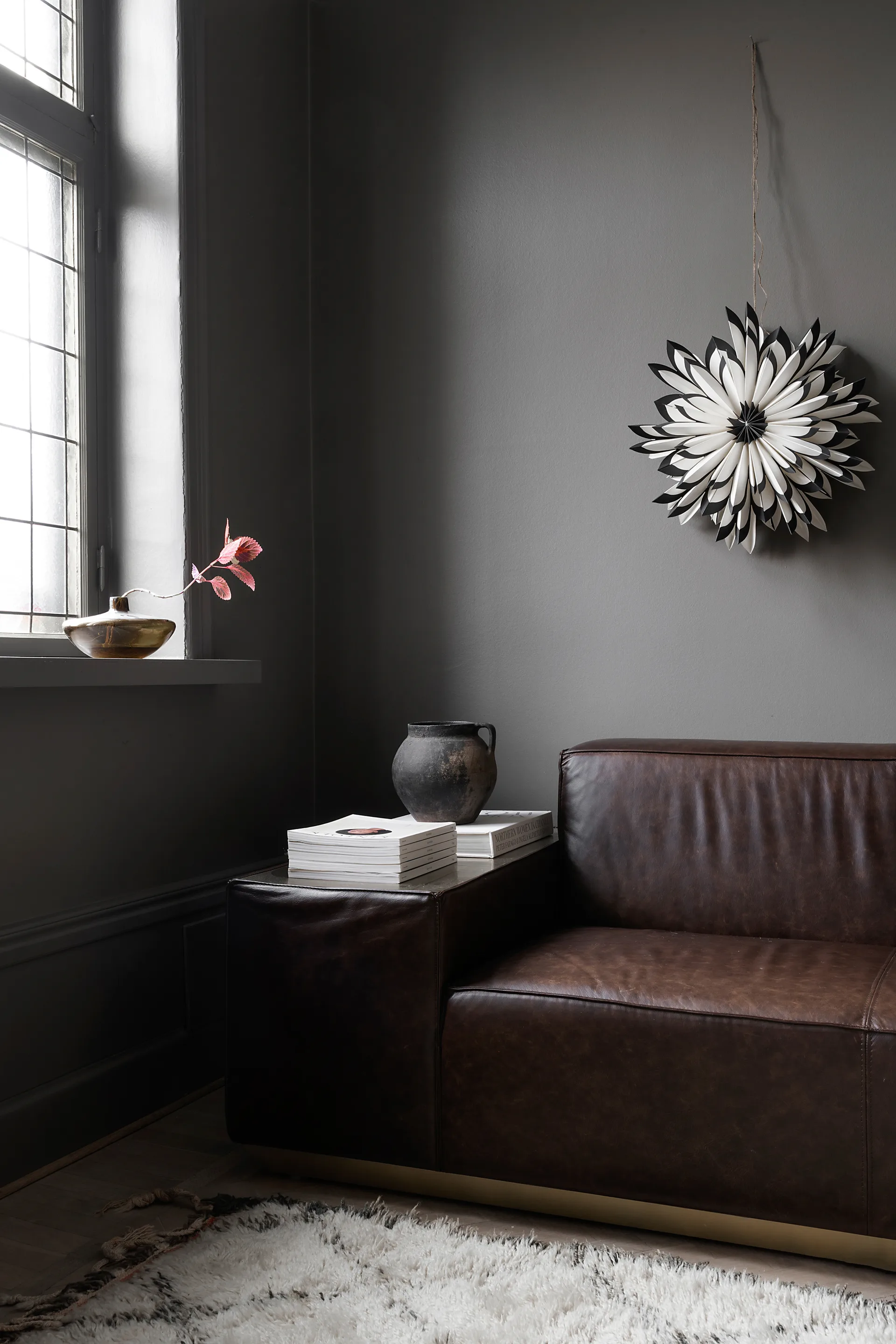 Etoile de l'avent Freja Ø50 cm, Blanc-noir Watt & Veke