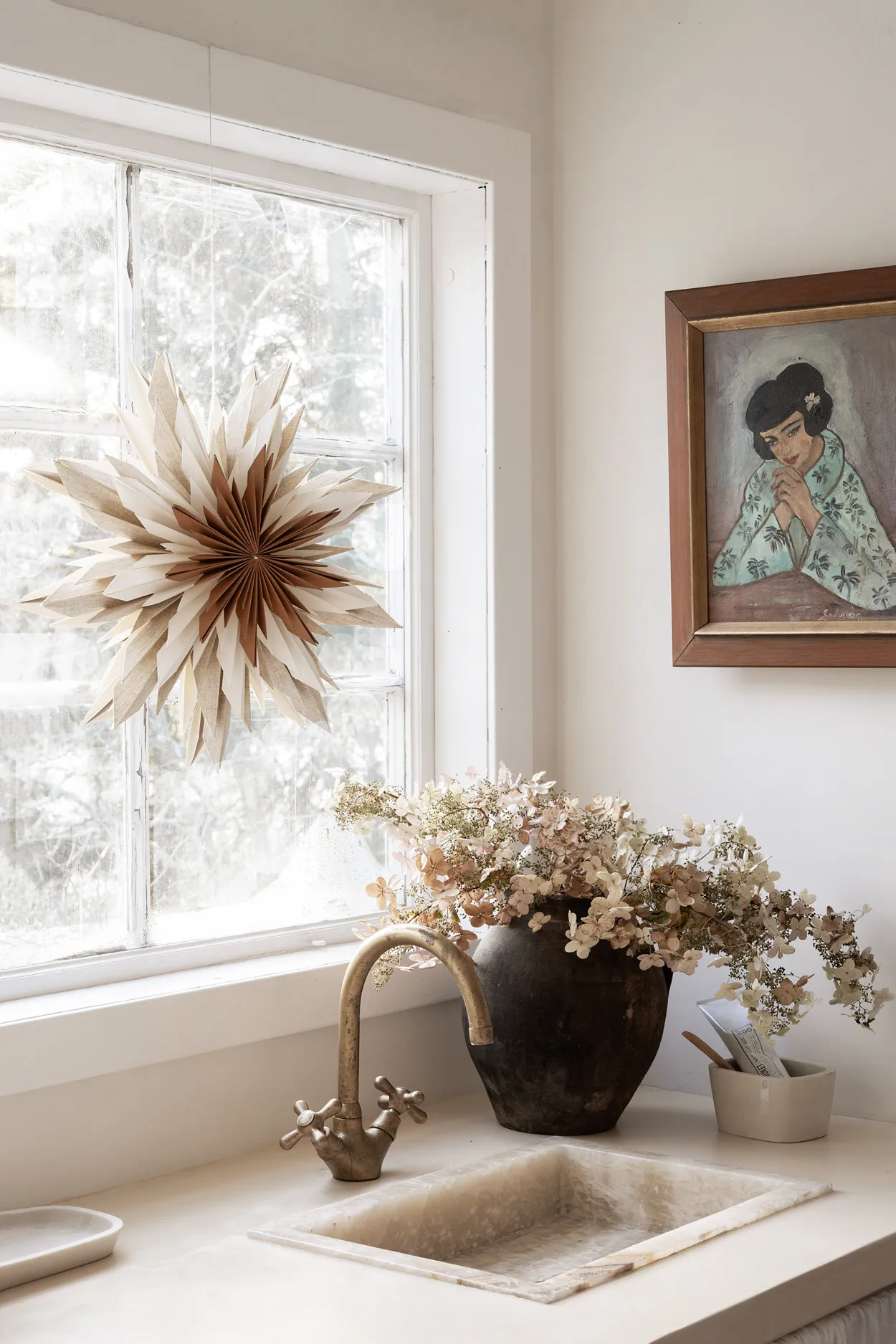 Etoile de l'avent Marta Ø44 cm, Marron Watt & Veke