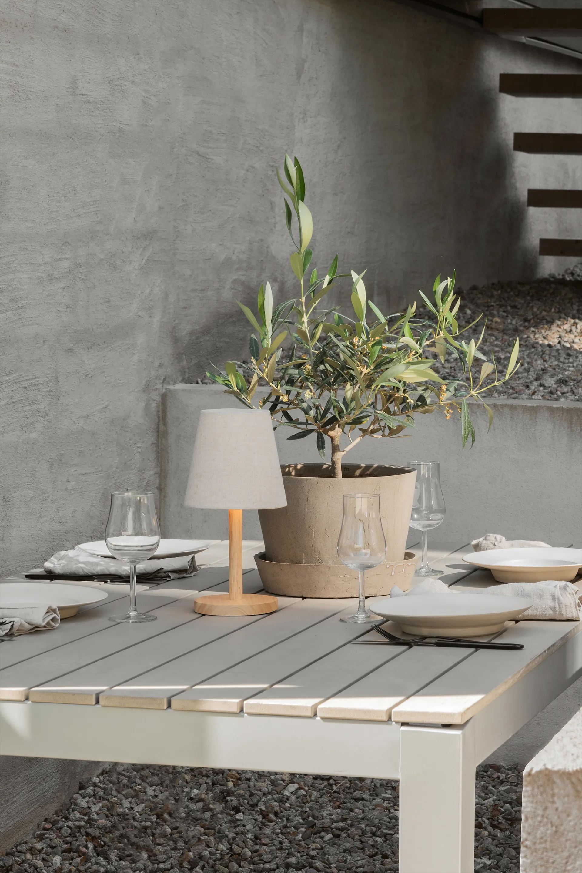 Lampe de table portable Tess table Ø15 cm, Natural Watt & Veke