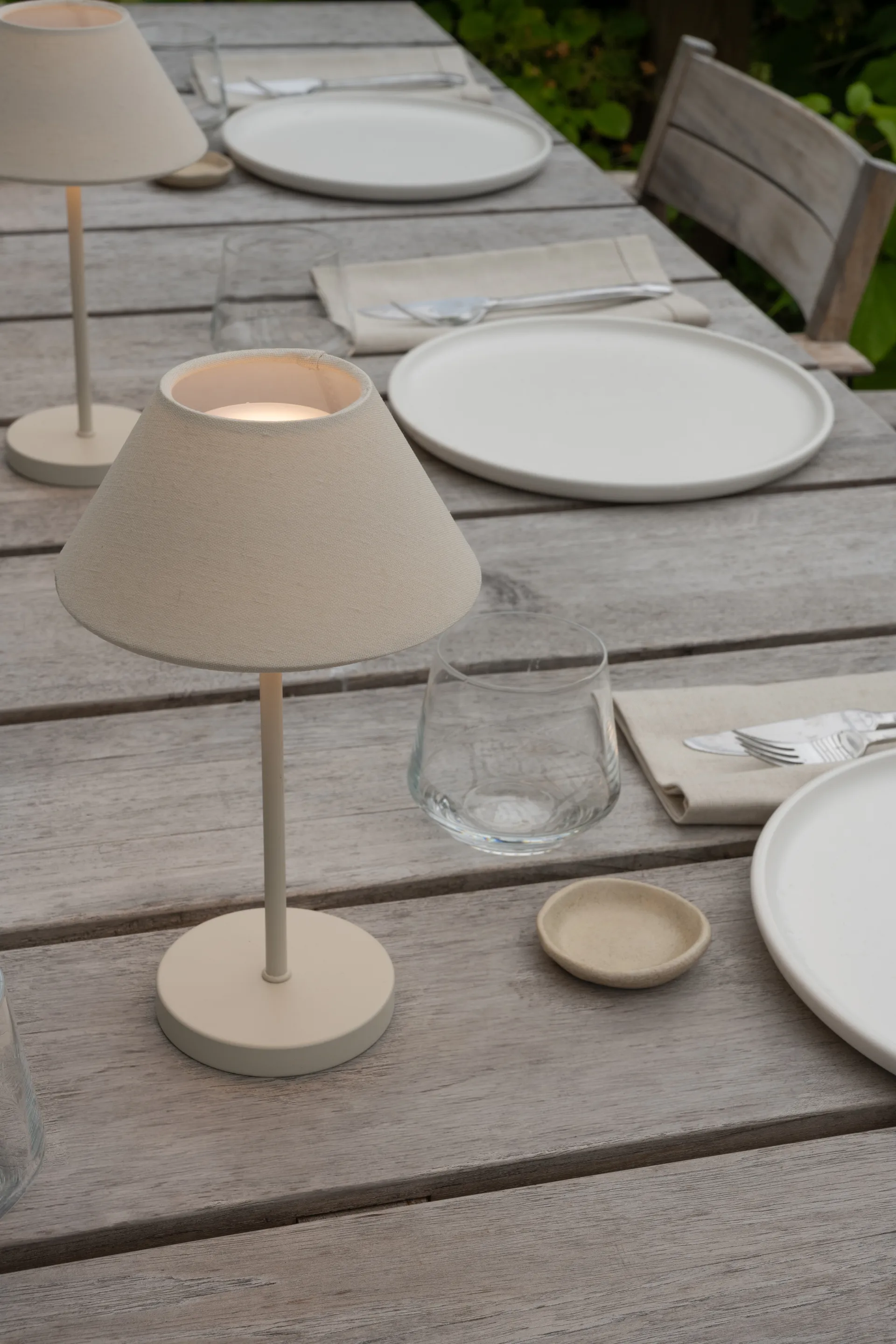 Lampe de table portable Teya, Offwhite, Ø15x26 cm Watt & Veke