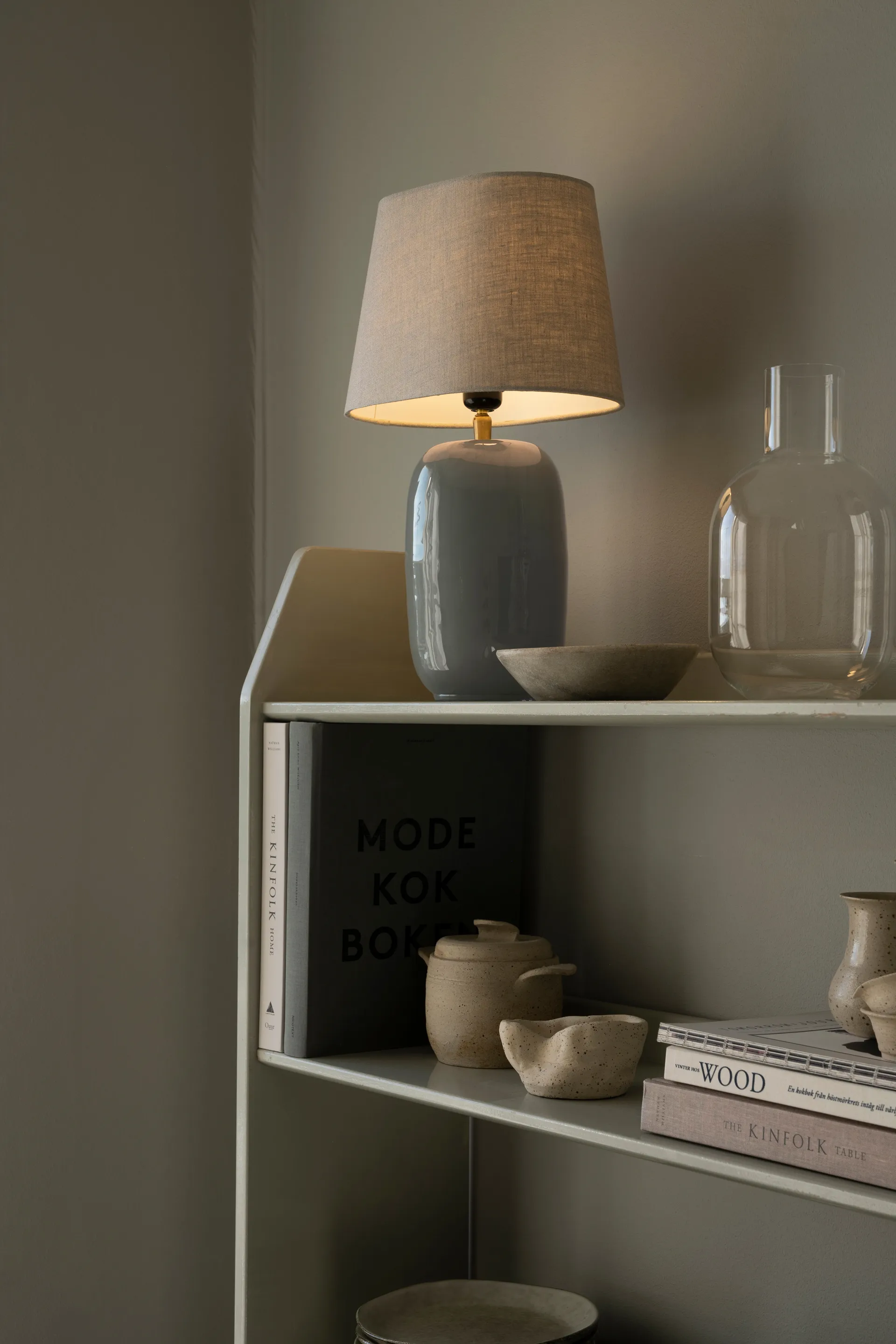 Pied pour lampe Emily Ø12x28,5 cm, Dusty green Watt & Veke