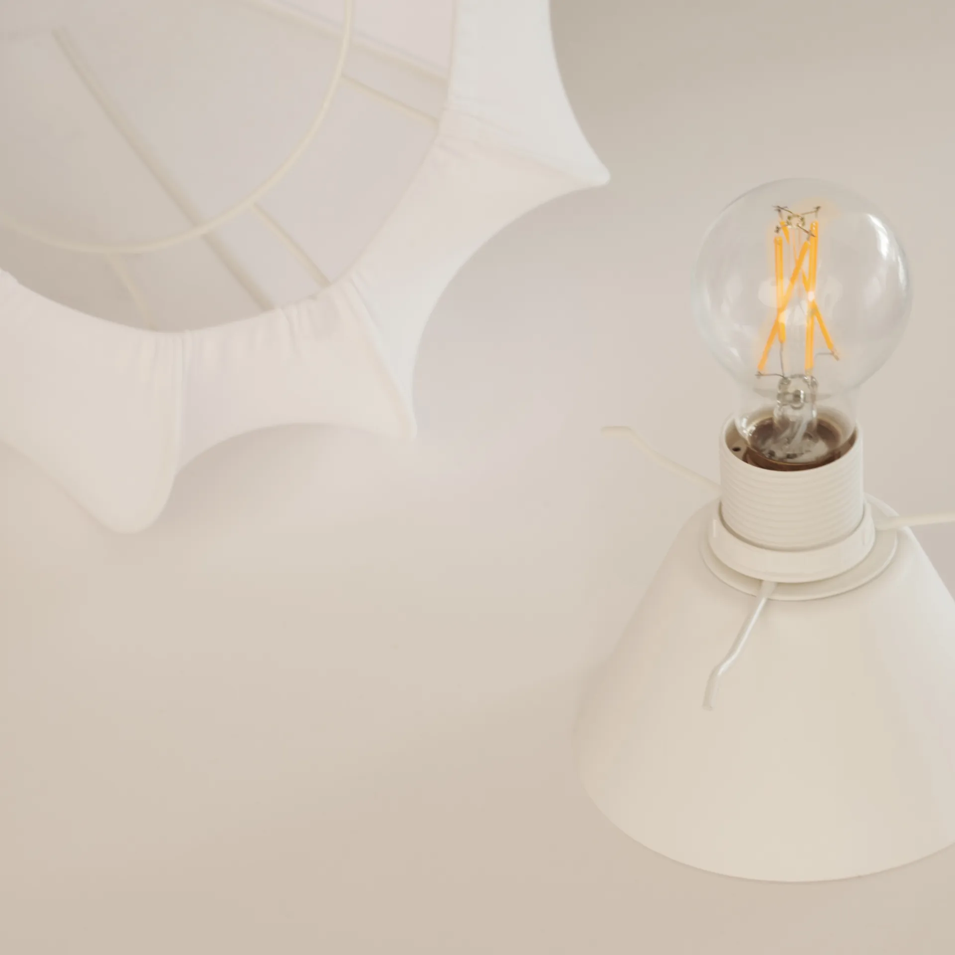 Plafonnier Anna mini Ø30 cm, White cotton Watt & Veke