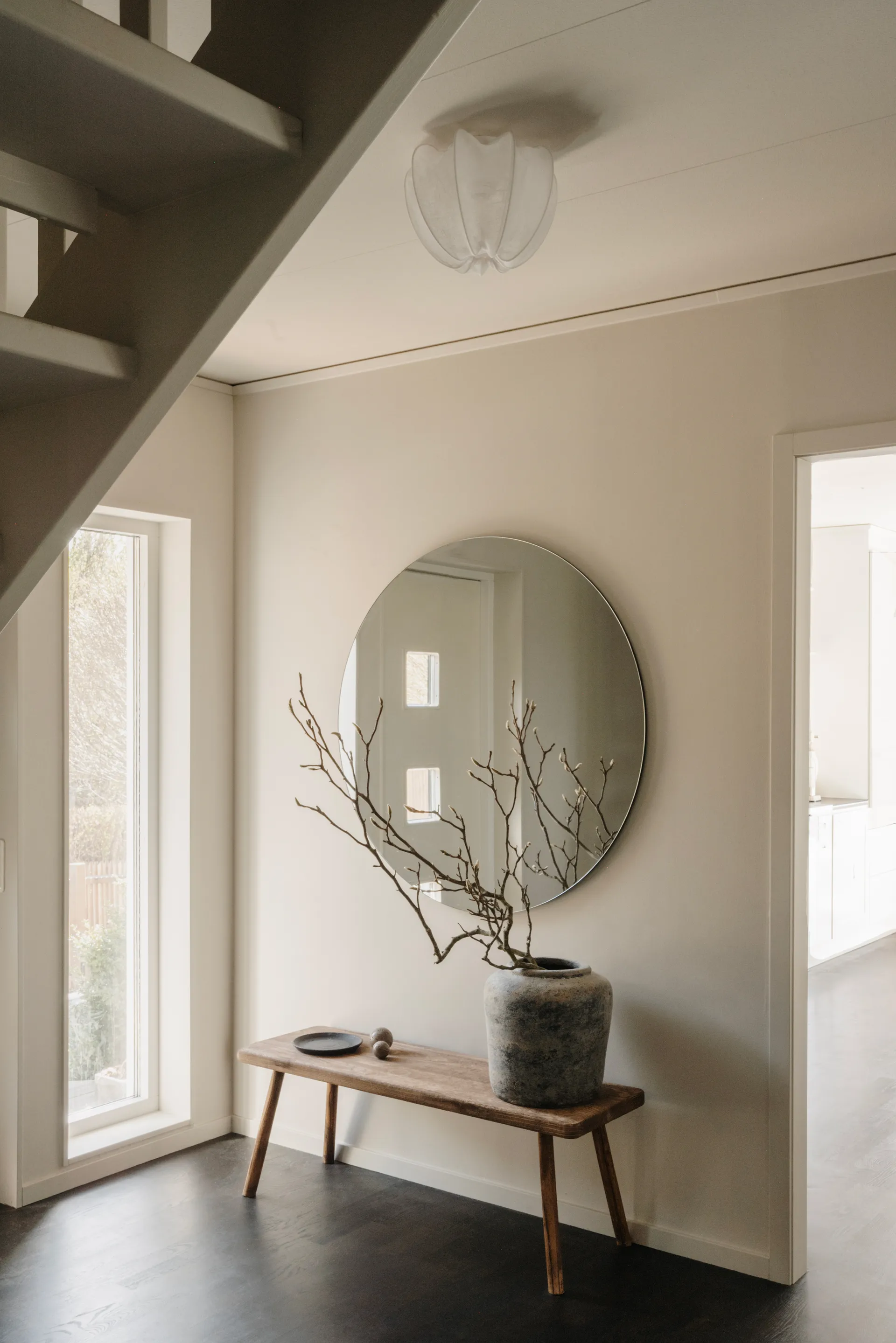 Plafonnier Anna mini Ø30 cm, White linen Watt & Veke