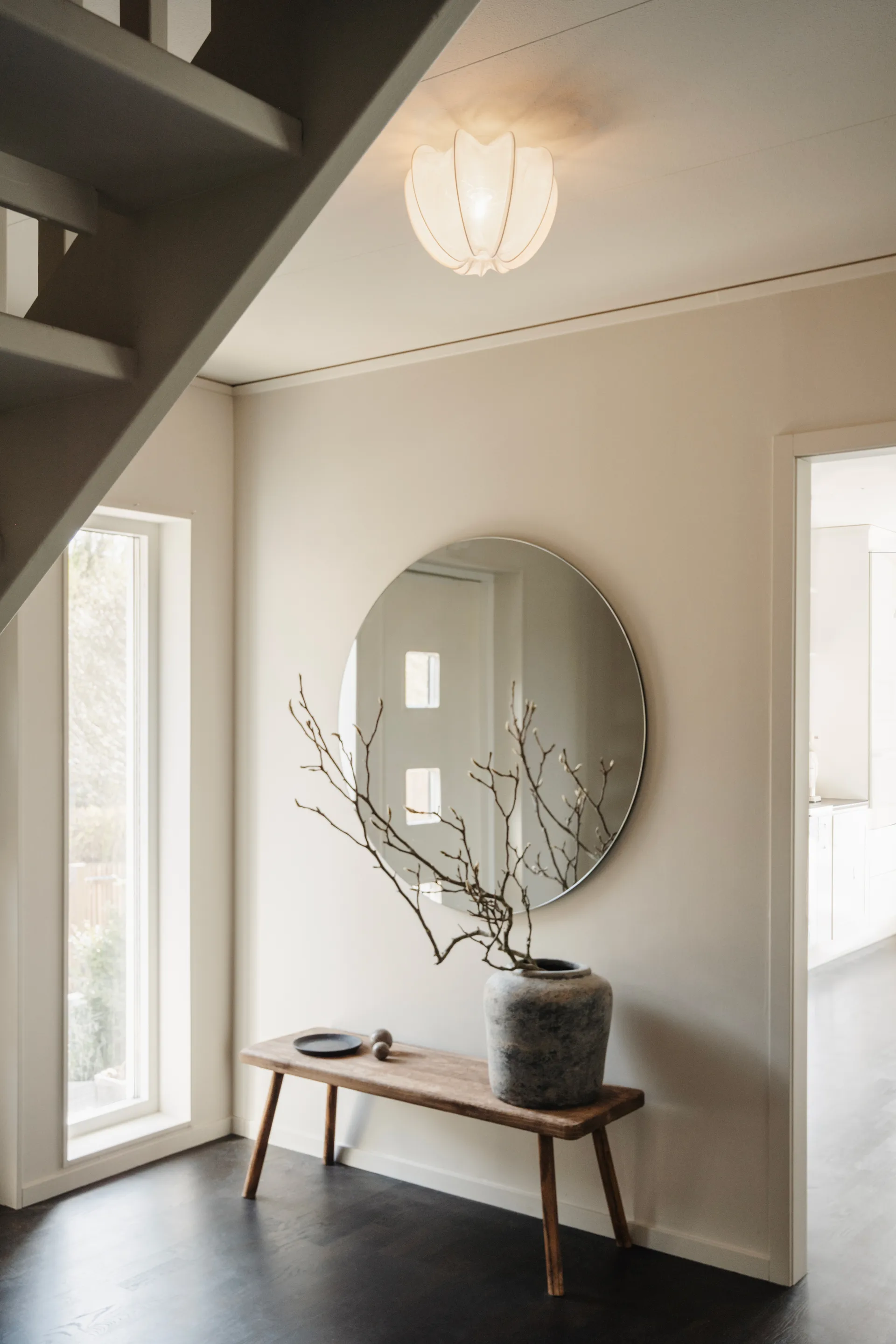 Plafonnier Anna mini Ø30 cm, White linen Watt & Veke