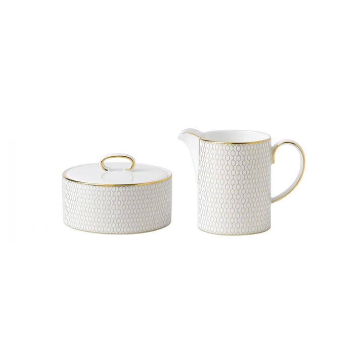 Arris sucrier et pot à lait, blanc Wedgwood