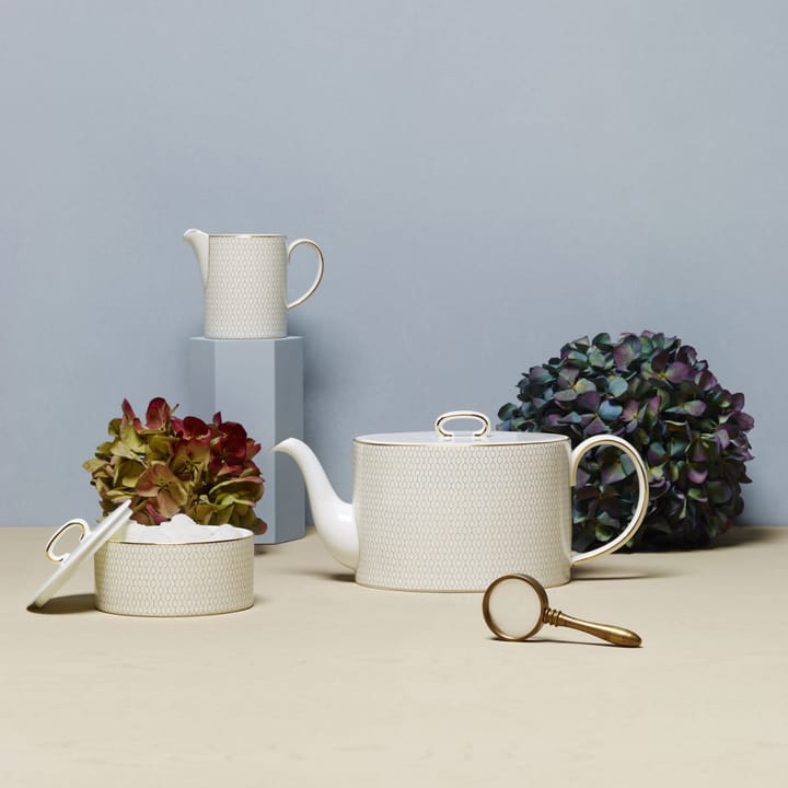 Arris sucrier et pot à lait, blanc Wedgwood