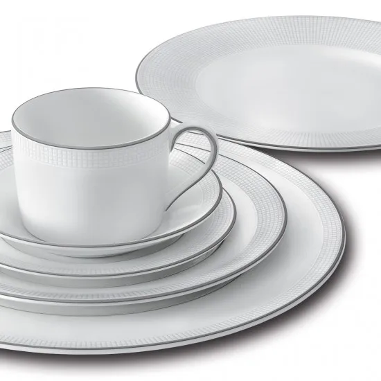 Assiette Vera Wang Blanc Sur Blanc, Ø 20 cm Wedgwood