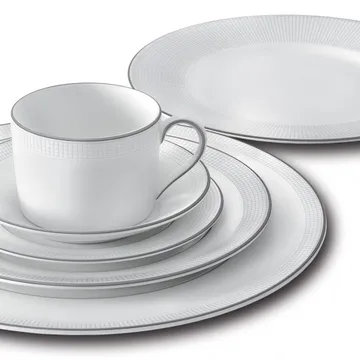 Assiette Vera Wang Blanc Sur Blanc - Ø 20 cm - Wedgwood
