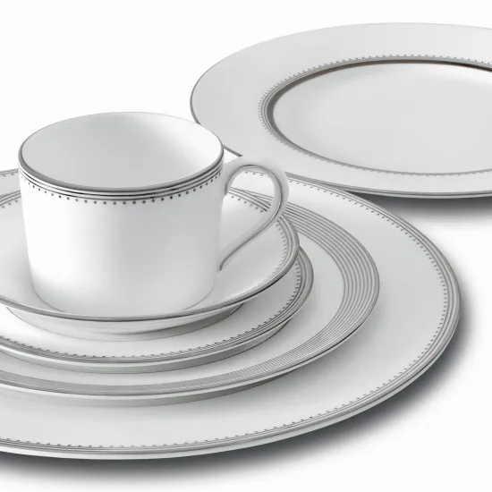 Assiette Vera Wang Grosgrain avec bordure grise, Ø 20 cm Wedgwood