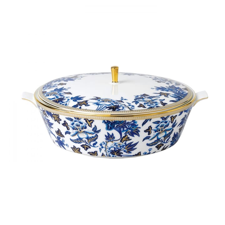 Bol de service avec couvercle Hibiscus, blanc-bleu Wedgwood