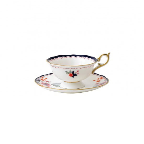 Petite tasse à thé Wonderlust avec soucoupe - fleur de jasmin - Wedgwood