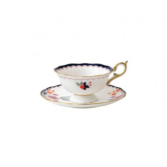 wedgwood petite tasse à thé wonderlust avec soucoupe fleur de jasmin