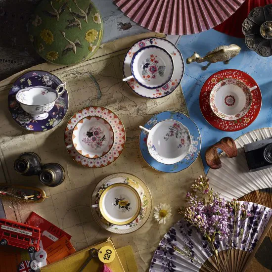 Petite tasse à thé Wonderlust avec soucoupe, floraison Wedgwood