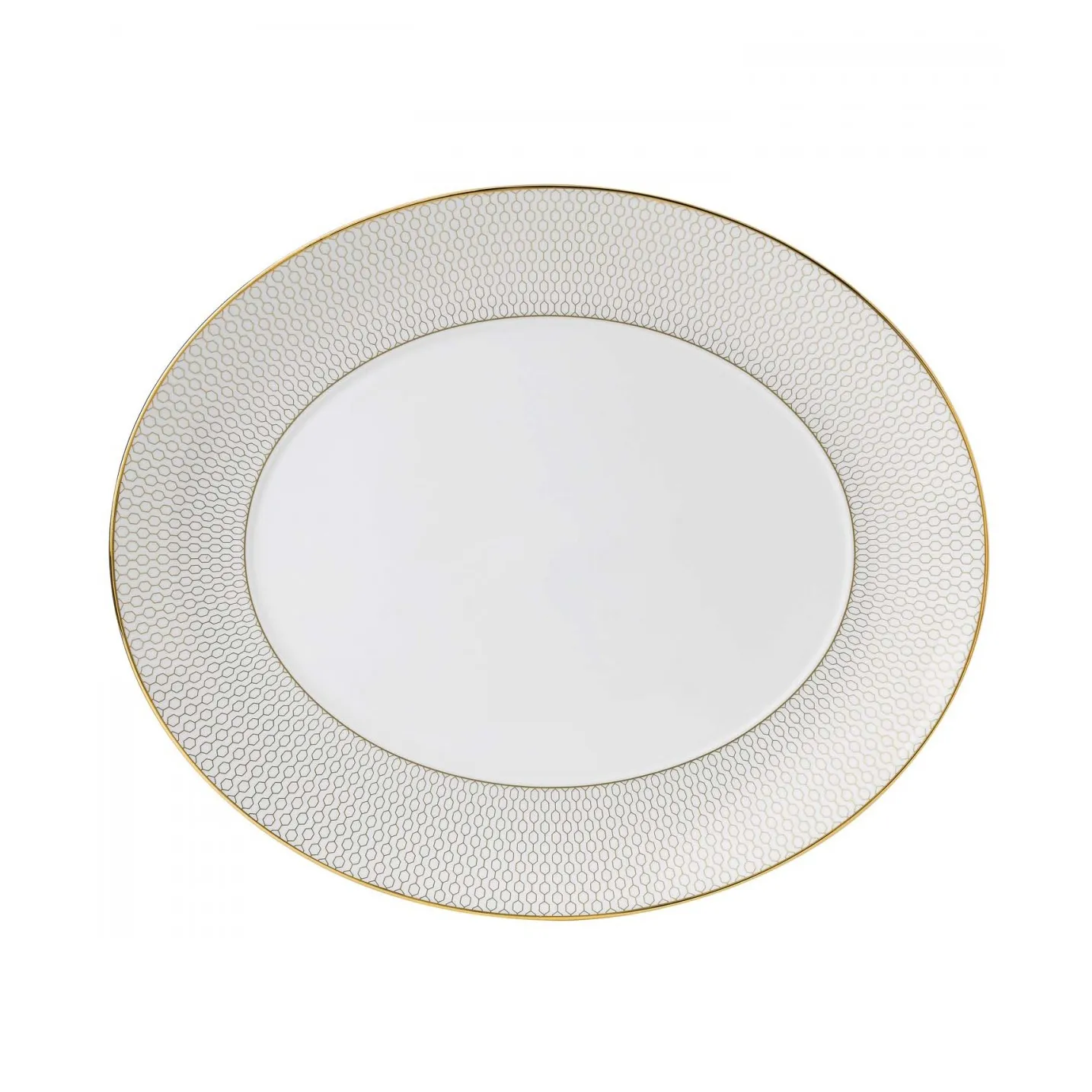Plat de service ovale Arris, blanc Wedgwood