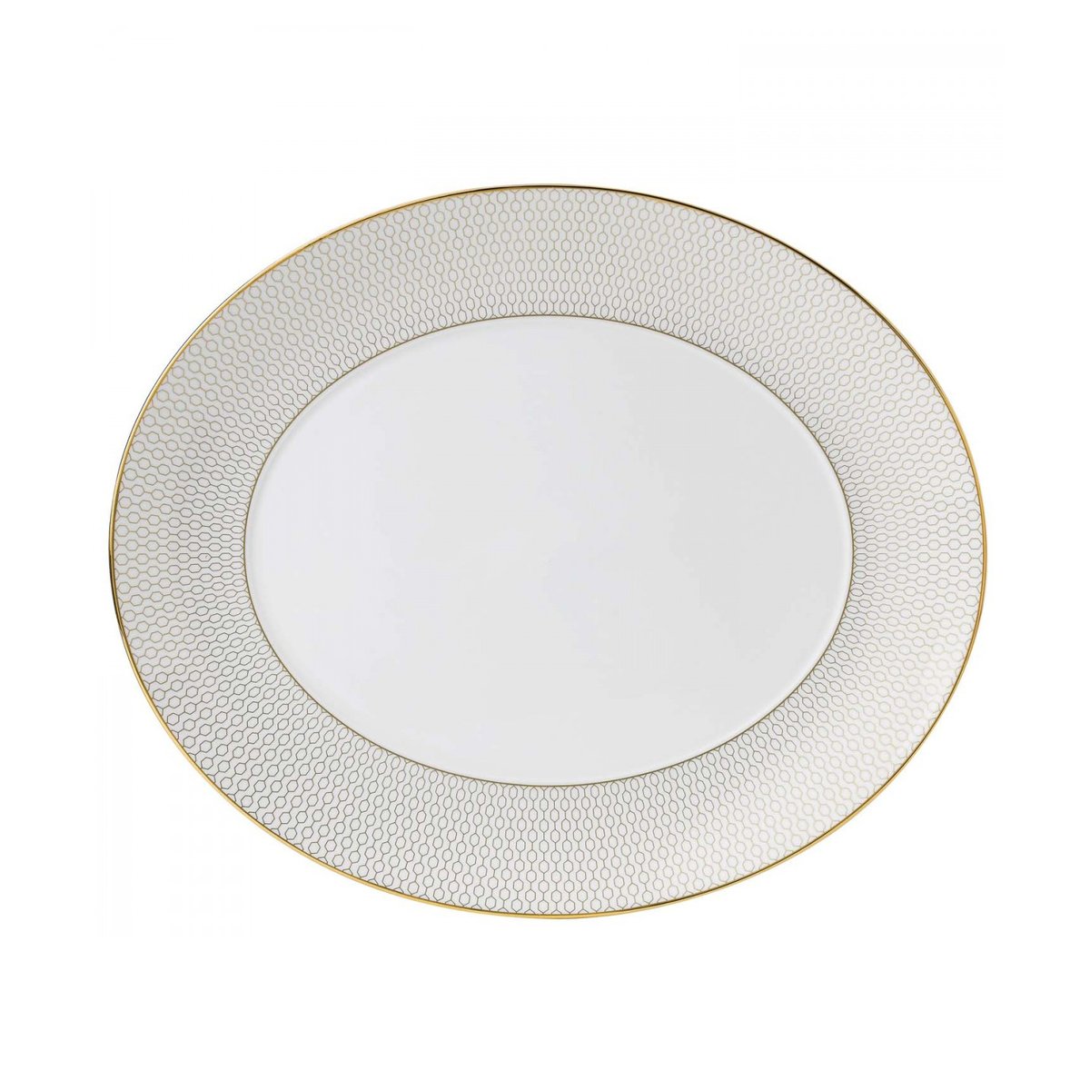 wedgwood plat de service ovale arris blanc